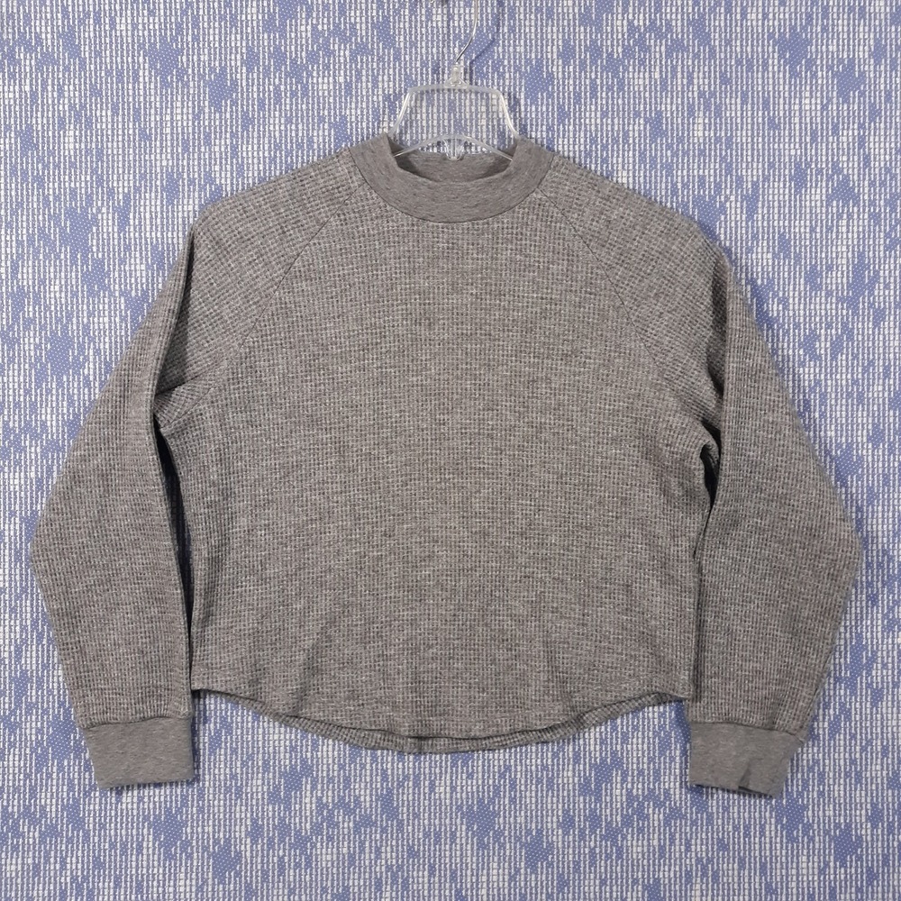 Madewell Sweater Waffle Knit Pullover Womens M Gray Viscose Blend #NS606